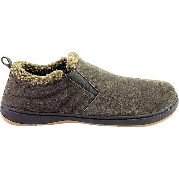NEW TEMPUR-PEDIC men's warrick suede slippers in charcoal - Picture 1 of 4